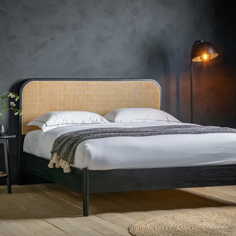 Somer Rattan Bed Frame in room